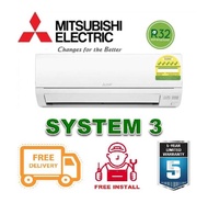 Mitsubishi(R32) System 3 Air Conditioner + FREE Dismantled &amp; Disposed Old Aircon + FREE Installation + FREE Delivery + FREE Workmanship Warranty + FREE Bonus $150 Voucher
