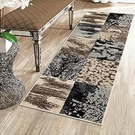 Superior Indoor Runner Rug, Jute Backing, Plush Geometric Rugs for Entryway, Kitchen Floors, Office 