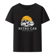 Retro Car Logo Design Template Printed t-Shirt Men Women Short-Sleeved Trendy Top Creative Fashion Street Clothing