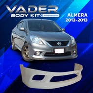 ชุดแต่งรถยนต์สเกิร์ต หน้า หลัง ข้าง รอบคัน Nissan Almera ทรง RBS 2012-2013 (งานดิบ) ABS เข้ารูปติดตั