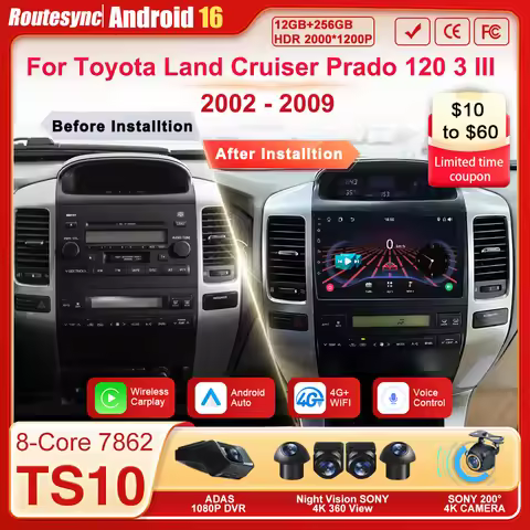 2 Din Android Autoraido For Toyota Land Cruiser Prado 120 3 III For Lexus GX470 GX 470 J120 2002 - 2