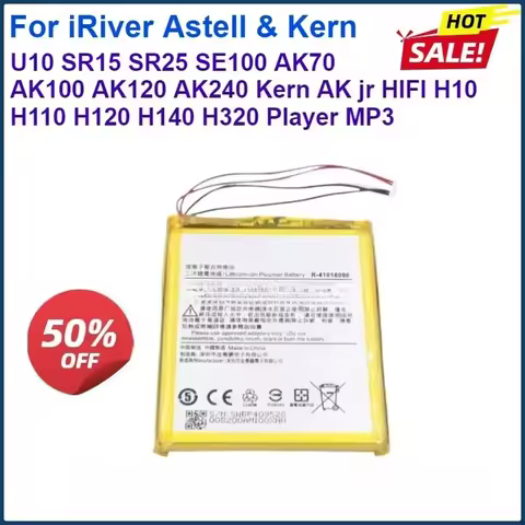 New Battery for IRiver Astell & Kern U10 SR15 SR25 SE100 AK70 AK100 AK120 AK240 HIFI H10 H110 H120 H