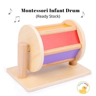 [SG STOCK] Montessori Baby Infant Drum | Wooden Sensory Spinning Drum | Sensory Play
