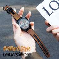 22mm/20mm Leather Silicone Strap for HUAWEI Watch GT4/4 Pro/3 Pro/GT2/GT3/GT3 SE/Ultimate, Millard S