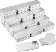 50 PCS 2.36X1.3X0.43 Inch, Slide Top Tin Containers, Tin Box Container, Storage Boxes with Lid for S