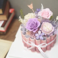 有錢花蛋糕 永生花鈔票蛋糕 單層款