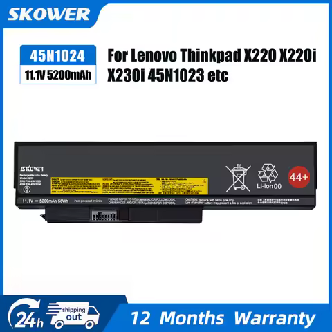 SKOWER 5200mAh 45N1025 Battery For Lenovo ThinkPad X220 X230 X220i X230i X220s X230s 45N1023 45N1024