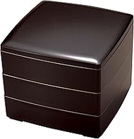 Cultivating Lacquer Box D.X 7 Inch Body Weight Yonai Red Coating 3 Tier Round Gold H-150-32A