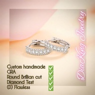 Diamond round earrings 18k White Gold