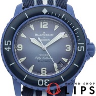 二手 Swatch Blancpain x Swatch 生物陶瓷 Fathoms Atlantic Ocean (S035A100)，附原廠盒和保固卡。藍色生物陶瓷/尼龍錶帶男士腕錶，成色極佳。