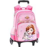 Disney Baby Stroller School Bag Primary Three-Wheel Princess Sofia 1-3-4 Girls Backpack