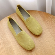 2022 VIVAIA Knitting Single Shoes for Women Soft Square Toe Ballet Flats Shallow Mouth Breatheable L