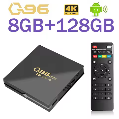 q96 max Smart TV Box 4G WIFI Set-top Box 8GB 128GB Android 11.0 Media Player Amlogic S905 Quad Core 
