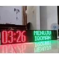 JWS prayer time clock plus tartil adzan running text single color