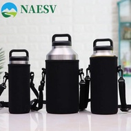 NAESV Sport Cup Covers Bag, 18/36/64oz Neoprene Water Bottle Cover Bag, Holder Pouch Black Insulated