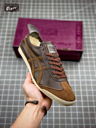 2024 New Onitsuka Tiger Shoes MEXICO 66 Lambskin Men's Shoes Outdoor Sports Shoes Running Jogging Shoes Low Top Casual Leather Soft Soles Comfortable Light Breathable Walking Shoes