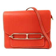 HERMES Evercolor皮革Roulis 23銀扣肩背袋Sanguine