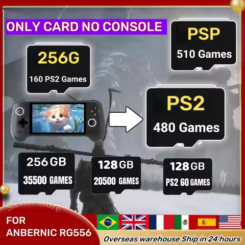 FOR ANBERNIC RG556 Portable PS2 Handheld Game Console TF Card Memory Card SD Card 80000 Games PS2 51