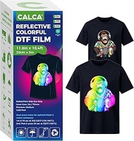 CALCA Specialty DTF Transfer Film - 11.8in x 16.4ft/30cm x 5m Reflective Colorful DTF Film Roll,Cold