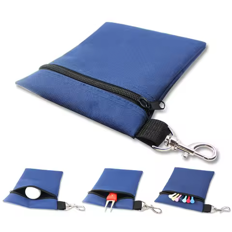 CRESTGOLF Golf Tees Bag 14*17 CM Zipper Ball Pouch with Metal Store Your Tees Perfect Gift for Golfe