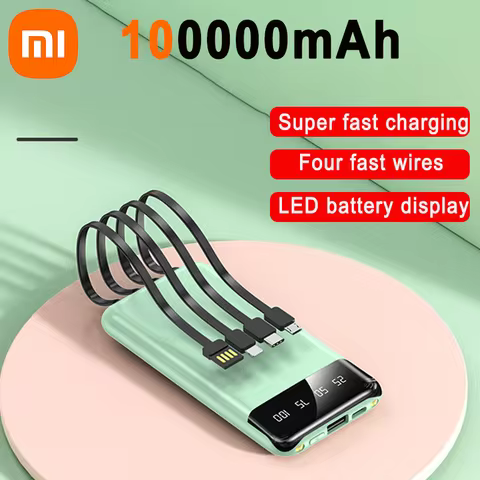 Xiaomi 1000000mah Power Bank Super Fast Charging Four Fast Charging Cables Suitable For All Mobile P