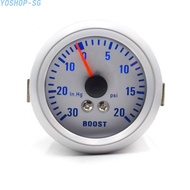 【YOSHOP】-52mm Turbocharger Gauge for Car 12V Blue Light 2 Inch 20 to 30 PSI Boost Monitor