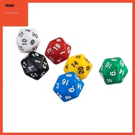 [Predolo] 6 Pcs D20 Gaming Dice Twenty Sided Die RPG Six Opaque Colors Couleur 1#