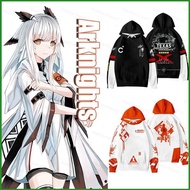 NS1 Arknights Hoodie Cosplay Long Sleeve Pullover Tops Anime Amiya Texas Casual Hooded Sweatershirt 