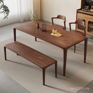 Simple Dining Table Chair Household Walnut Rectangular Board Table Dining Table Solid Wood Large Com