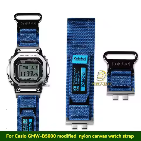 For Casio Metal Block GMW-B5000 Modified Nylon Canvas Watch Strap GMW B5000 Personalized Bracelet Wa