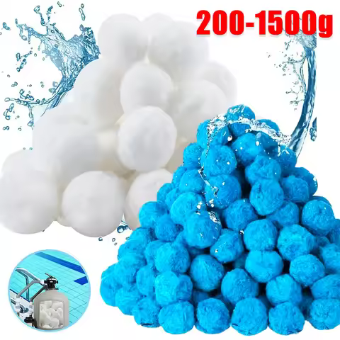 200g-1500g White or Blue Swimming Pool Filter Balls Reusable Water Purification Fiber Balls Replacem