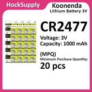 [MOQ 20pcs] Koonenda CR2477 Lithium 3V Button Battery 2477 [FAST SHIP OUT]