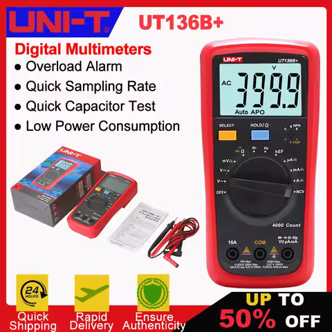 UNI-T UT136B+ UT136C+ Plus Digital Multimeter 1000V 10A Auto Power Off AC DC Voltage Current Ohm Dio