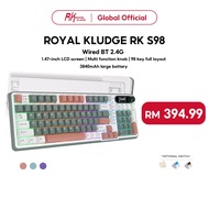 RK Royal Kludge RK S98 Camping 98 Key Tri-Mode RGB Wired Bluetooth 2.4G Wireless 3 Modes With TFT Sc