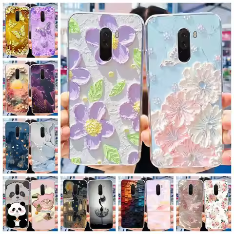 For Xiaomi Pocophone F1 Case Poco F1 Fashion Flower Cover Soft Silicone Slim Phone Case For xiaomi P