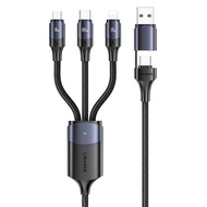 ขายดี416BLBL USAMS 100W 6A 3 In 2สาย USB A C To Lightning Type C สายชาร์จเร็ว QC PD สายสำหรับ iPhone