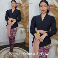 Cherrykebaya Setelan Kebaya Bali katun airflow strait lengan kerut dan rok katun batik obi kebaya pe