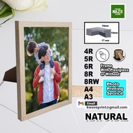 Photo Frame Wooden Natural 4R 5R 6R 8R 8RW A4 A3 Photo Frame | Certificate Frame l Plexiglass