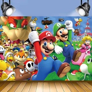 Super Mario Birthday backdrop banner party decoration photo photography background cloth