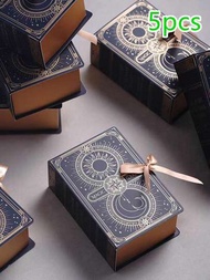 5入組/包 創意魔法算命圖案糖果盒，精緻巧克力包裝盒，海軍藍，非常適合婚禮和新年紀念品
