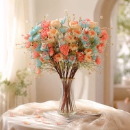 Artificial Azalea Flower Bouquet, Faux Silk Azalea Stems, Vintage Floral Arrangement for Home, Weddi