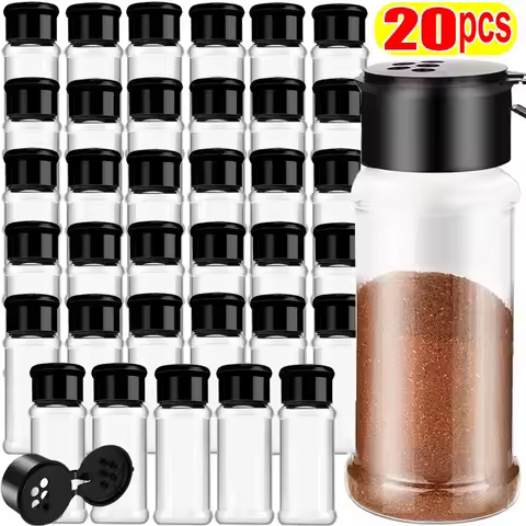 Transparent Seasoning Jars Salt Pepper Shaker Bottles Spices Condiment Storage Boxes Powder Storage