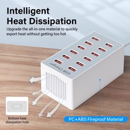 12 Ports Multi Plug USB Charger Station Dock EU US UK AU 5V 2.4A Desktop Power Adapter Fast Charging