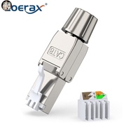 IP RJ45 Cat6A Cat7 Cat8 Connectors Tool-Free Reusable Shielded Ethernet Termination Plugs for 23AWG 