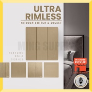 MS_ SIRIM reTouch Ultra Rimless Gold Modern Wall Switch Door Bell Universal Socket Plug TV Astro Hom