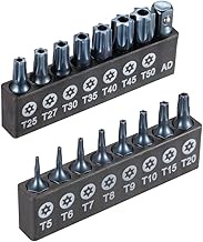 16-Piece Security Torx Bit Set T5-T50, Tamper Resistant Star Bits Set S2 Steel with a 1/4" Adaptor