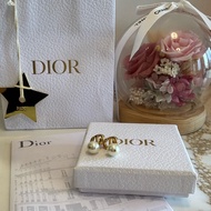 (全配近全新）Dior氣質款經典金色珍珠吊墜耳環（E1850)