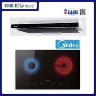 Midea MBI-IHT261-SG 2 Zone Hybrid Induction + Ceramic Hob With NEW Ellane EH-0290 Slimline Hood Spec