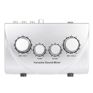 shop Karaoke Sound Mixer Dual Mic Inputs With Cable N-1 Silver Color Microphone amplifier &amp; micropho