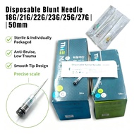Blunt Cannula 18G 21G 22G 23G 25G 27G 50mm Disposable Sterile Needle for Dermal Filler Injection Mal